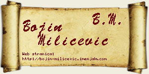 Bojin Milićević vizit kartica